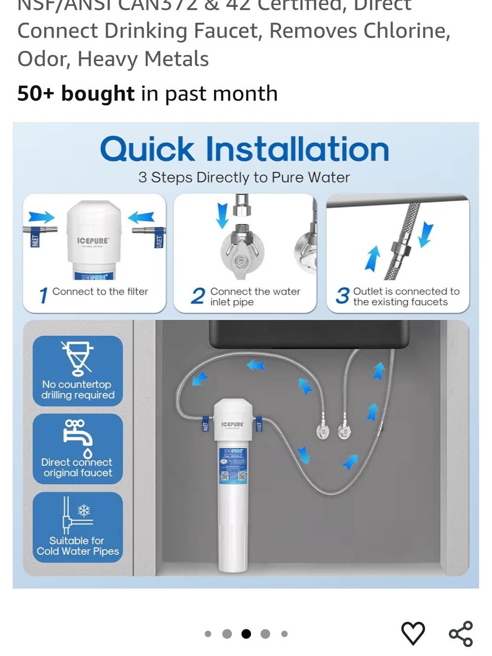 ICEPURE Under-Sink Water Filtration System - White - Picture 6 of 8